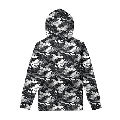 Camouflage Dazzle Wings Pattern Print Pullover Hoodie