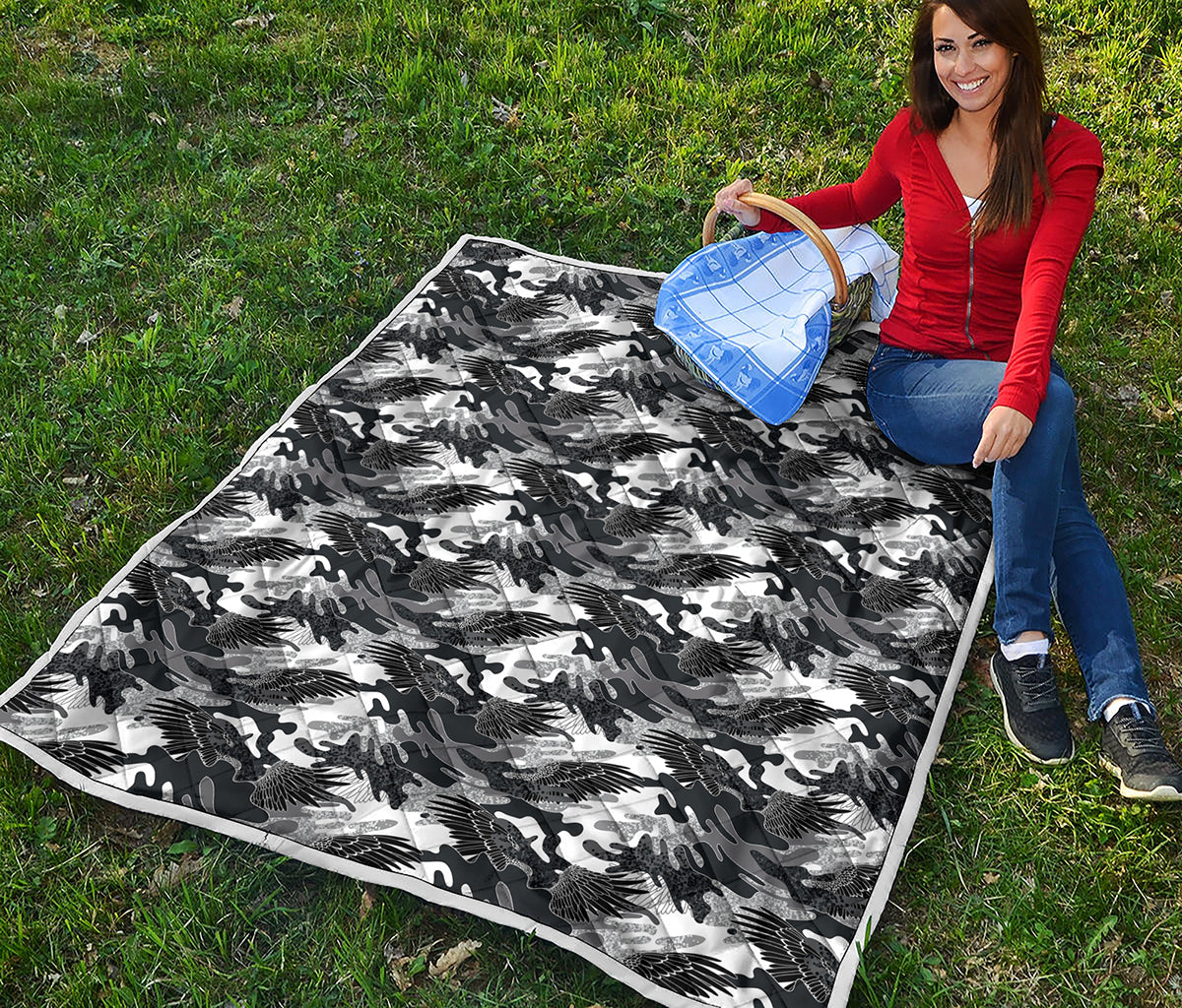 Camouflage Dazzle Wings Pattern Print Quilt