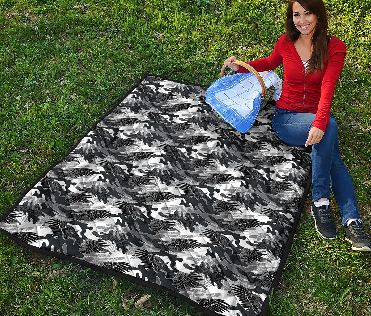 Camouflage Dazzle Wings Pattern Print Quilt