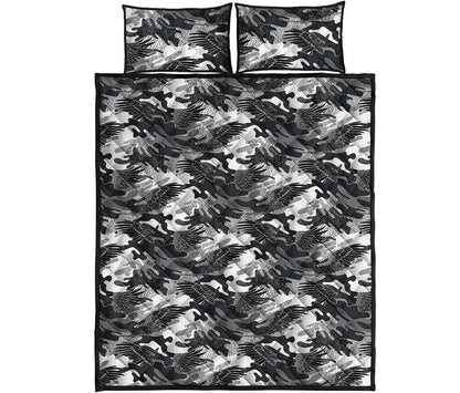 Camouflage Dazzle Wings Pattern Print Quilt Bed Set