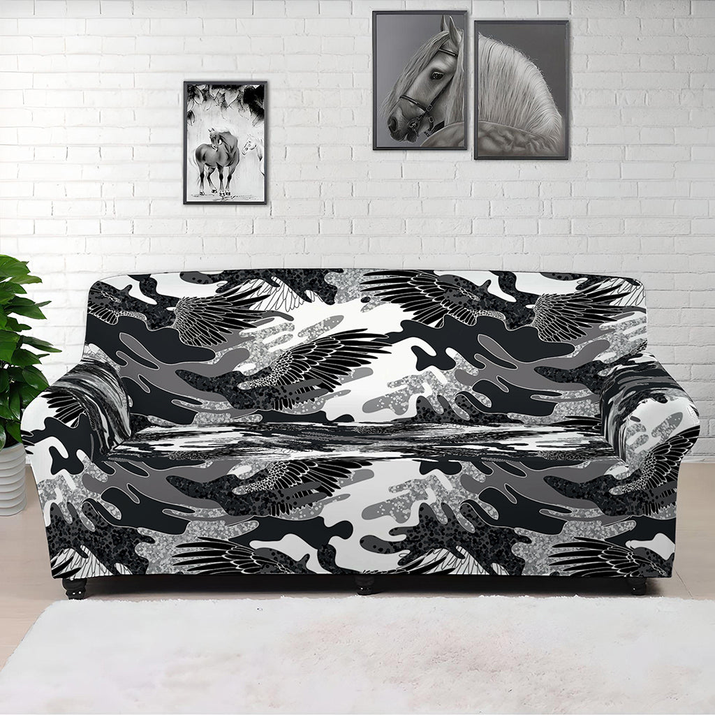 Camouflage Dazzle Wings Pattern Print Sofa Cover