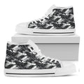 Camouflage Dazzle Wings Pattern Print White High Top Sneakers