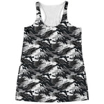 Camouflage Dazzle Wings Pattern Print Women's Racerback Tank Top