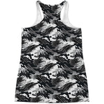 Camouflage Dazzle Wings Pattern Print Women's Racerback Tank Top