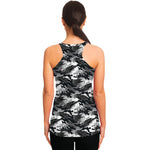 Camouflage Dazzle Wings Pattern Print Women's Racerback Tank Top