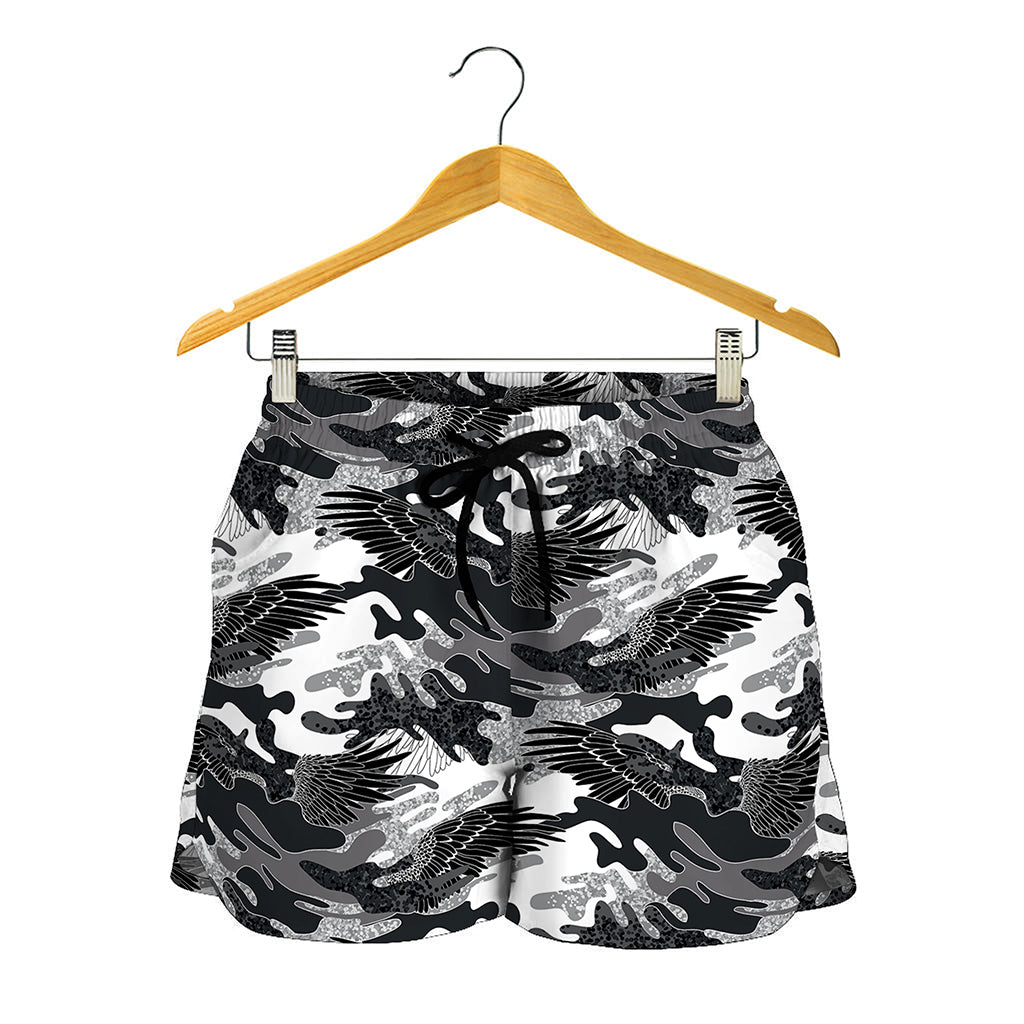 Camouflage Dazzle Wings Pattern Print Women's Shorts