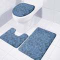 Camouflage Denim Jeans Pattern Print 3 Piece Bath Mat Set