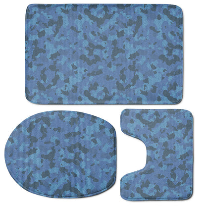 Camouflage Denim Jeans Pattern Print 3 Piece Bath Mat Set