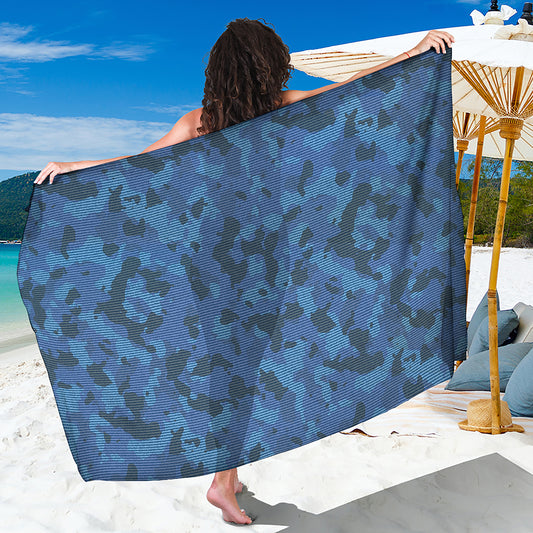 Camouflage Denim Jeans Pattern Print Beach Sarong Wrap