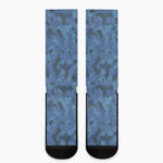 Camouflage Denim Jeans Pattern Print Crew Socks