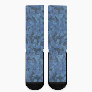 Camouflage Denim Jeans Pattern Print Crew Socks