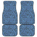 Camouflage Denim Jeans Pattern Print Front and Back Car Floor Mats