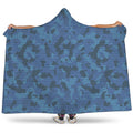 Camouflage Denim Jeans Pattern Print Hooded Blanket