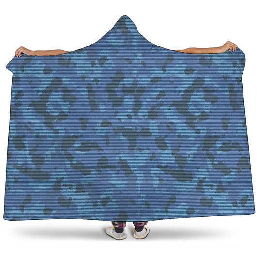 Camouflage Denim Jeans Pattern Print Hooded Blanket
