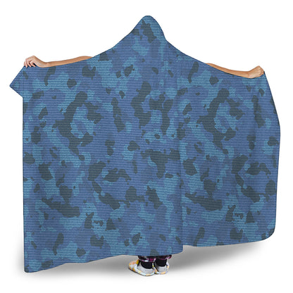 Camouflage Denim Jeans Pattern Print Hooded Blanket