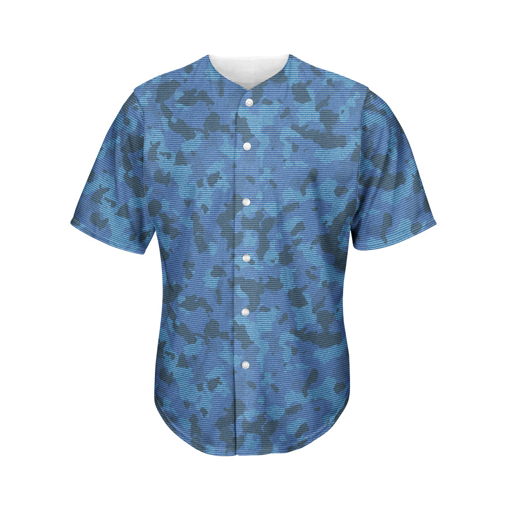 Camouflage Denim Jeans Pattern Print Men's Baseball Jersey