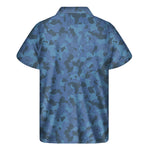 Camouflage Denim Jeans Pattern Print Men's Short Sleeve Shirt