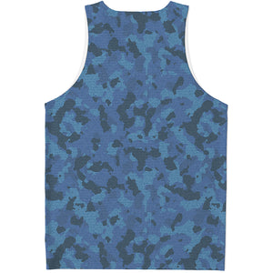 Camouflage Denim Jeans Pattern Print Men's Tank Top