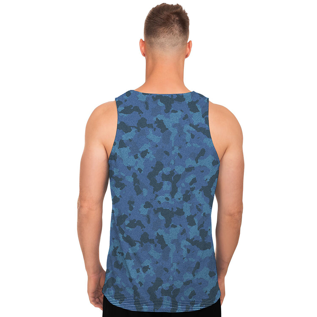 Camouflage Denim Jeans Pattern Print Men's Tank Top