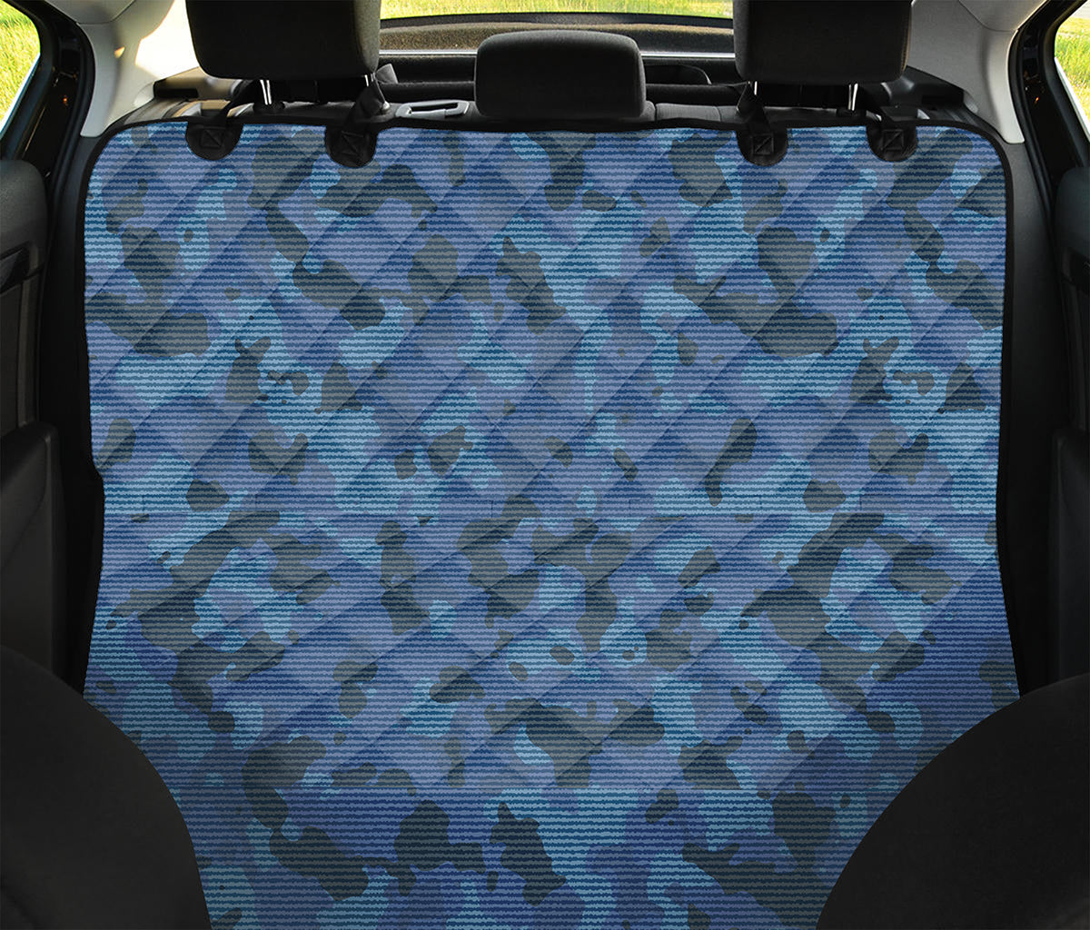 Camouflage Denim Jeans Pattern Print Pet Car Back Seat Cover