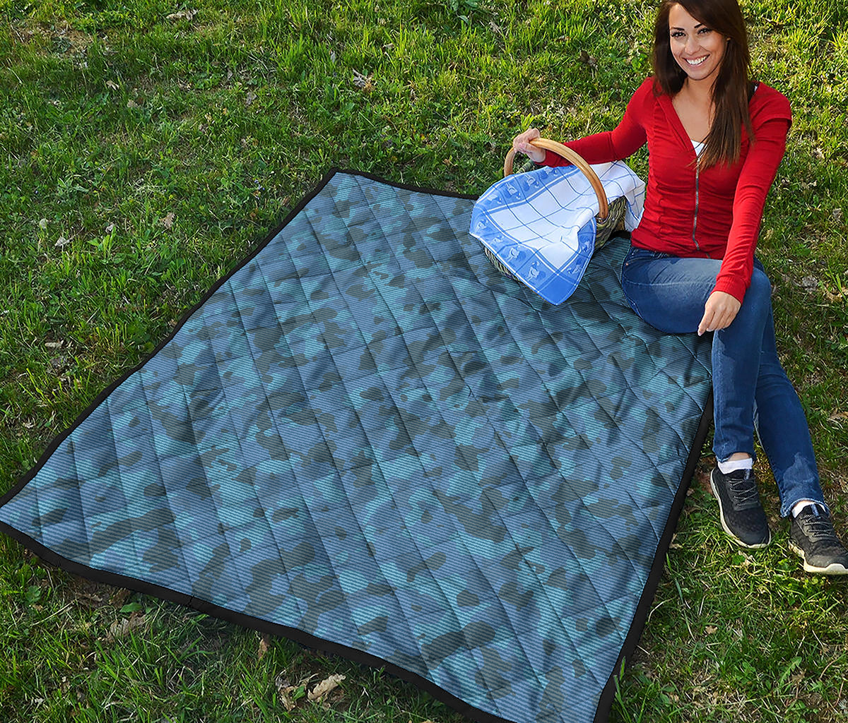 Camouflage Denim Jeans Pattern Print Quilt