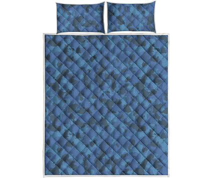 Camouflage Denim Jeans Pattern Print Quilt Bed Set