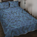 Camouflage Denim Jeans Pattern Print Quilt Bed Set