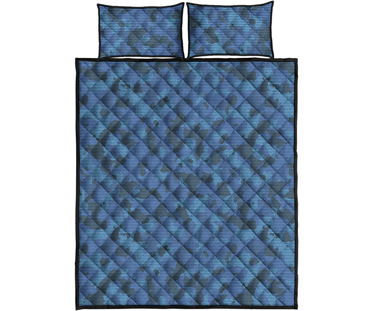 Camouflage Denim Jeans Pattern Print Quilt Bed Set