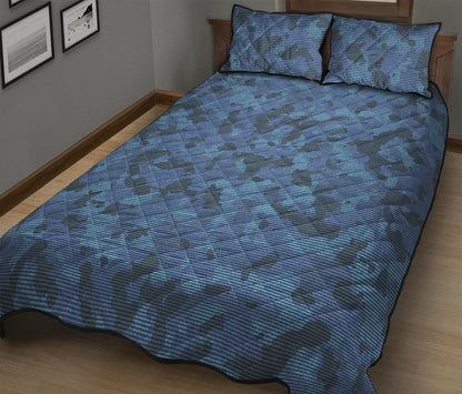 Camouflage Denim Jeans Pattern Print Quilt Bed Set