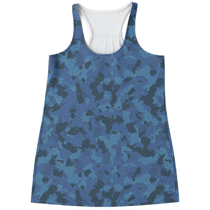 Camouflage Denim Jeans Pattern Print Women's Racerback Tank Top