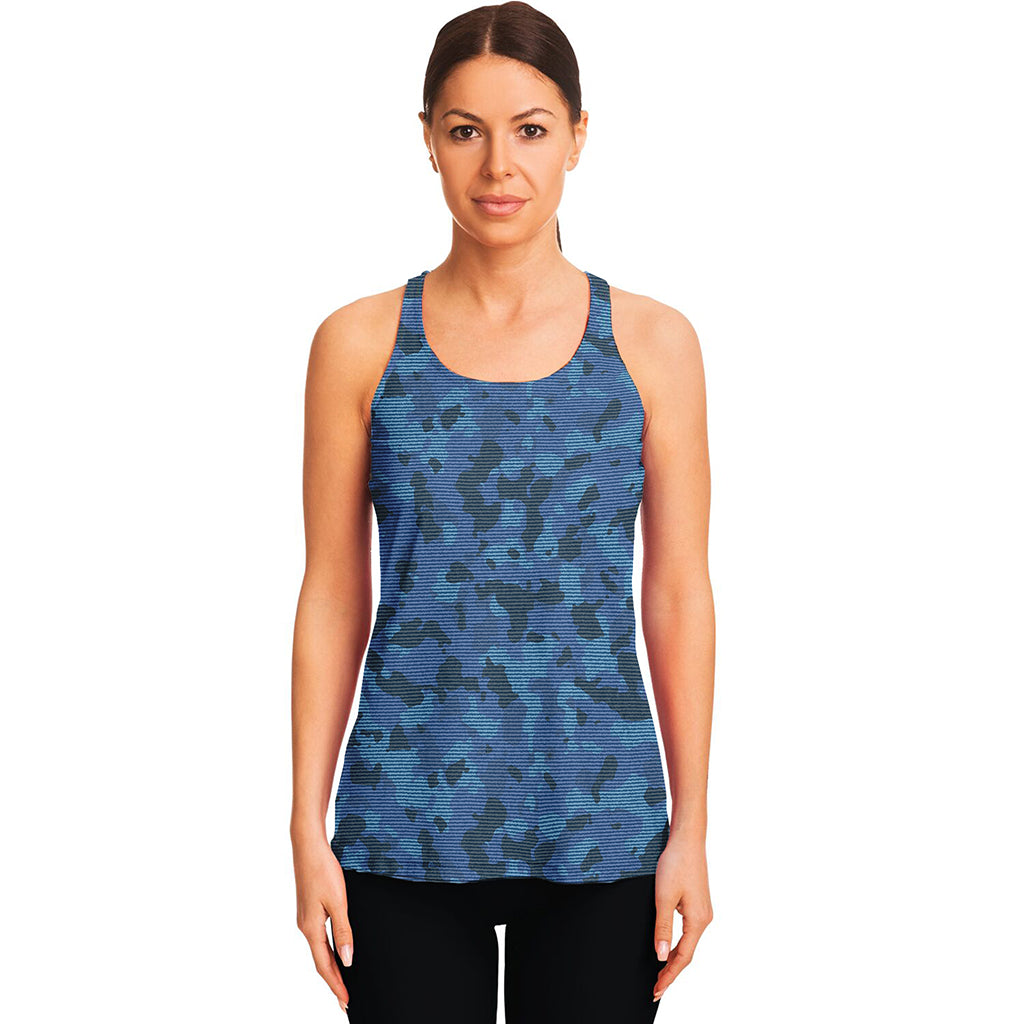 Camouflage Denim Jeans Pattern Print Women's Racerback Tank Top