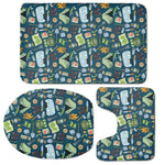 Camping Equipment Pattern Print 3 Piece Bath Mat Set