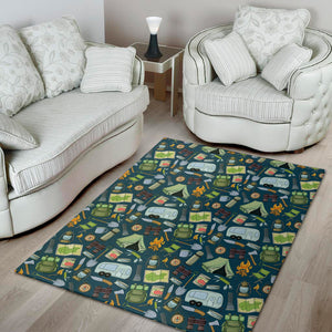 Camping Equipment Pattern Print Area Rug