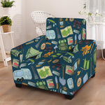 Camping Equipment Pattern Print Armchair Slipcover