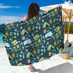 Camping Equipment Pattern Print Beach Sarong Wrap