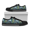 Camping Equipment Pattern Print Black Low Top Shoes