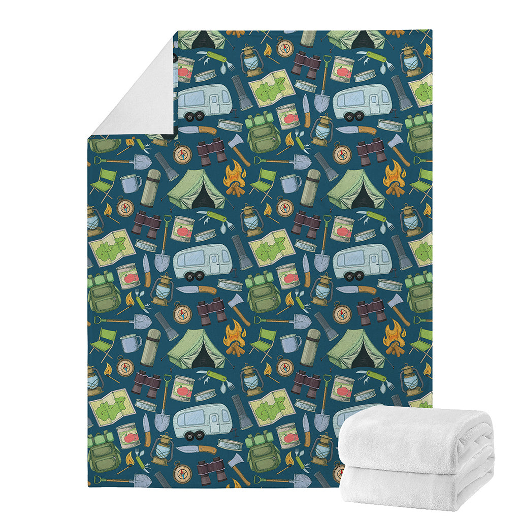 Camping Equipment Pattern Print Blanket