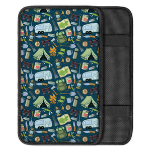 Camping Equipment Pattern Print Car Center Console Cover
