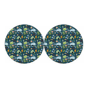 Camping Equipment Pattern Print Car Coasters