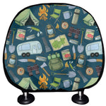 Camping Equipment Pattern Print Car Headrest Covers