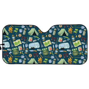 Camping Equipment Pattern Print Car Sun Shade