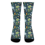 Camping Equipment Pattern Print Crew Socks