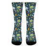 Camping Equipment Pattern Print Crew Socks