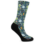 Camping Equipment Pattern Print Crew Socks