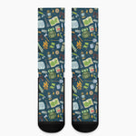 Camping Equipment Pattern Print Crew Socks