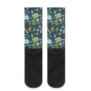 Camping Equipment Pattern Print Crew Socks