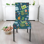 Camping Equipment Pattern Print Dining Chair Slipcover