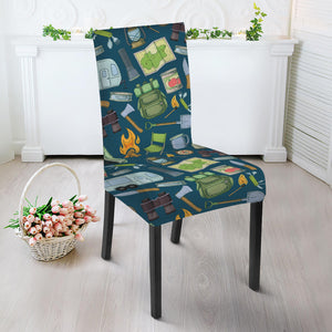 Camping Equipment Pattern Print Dining Chair Slipcover