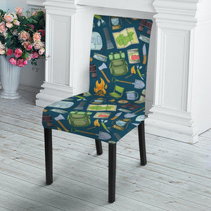 Camping Equipment Pattern Print Dining Chair Slipcover