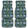 Camping Equipment Pattern Print Front and Back Car Floor Mats